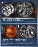 2004-2006 Hyundai Elantra Headlight Assembly Black Housing Amber Reflector Nilight