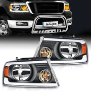 2004 2005 2006 2007 2008 Ford F150 2006 2007 2008 Lincoln Mark LT Led DRL Headlight Assembly Black Case Amber Reflector