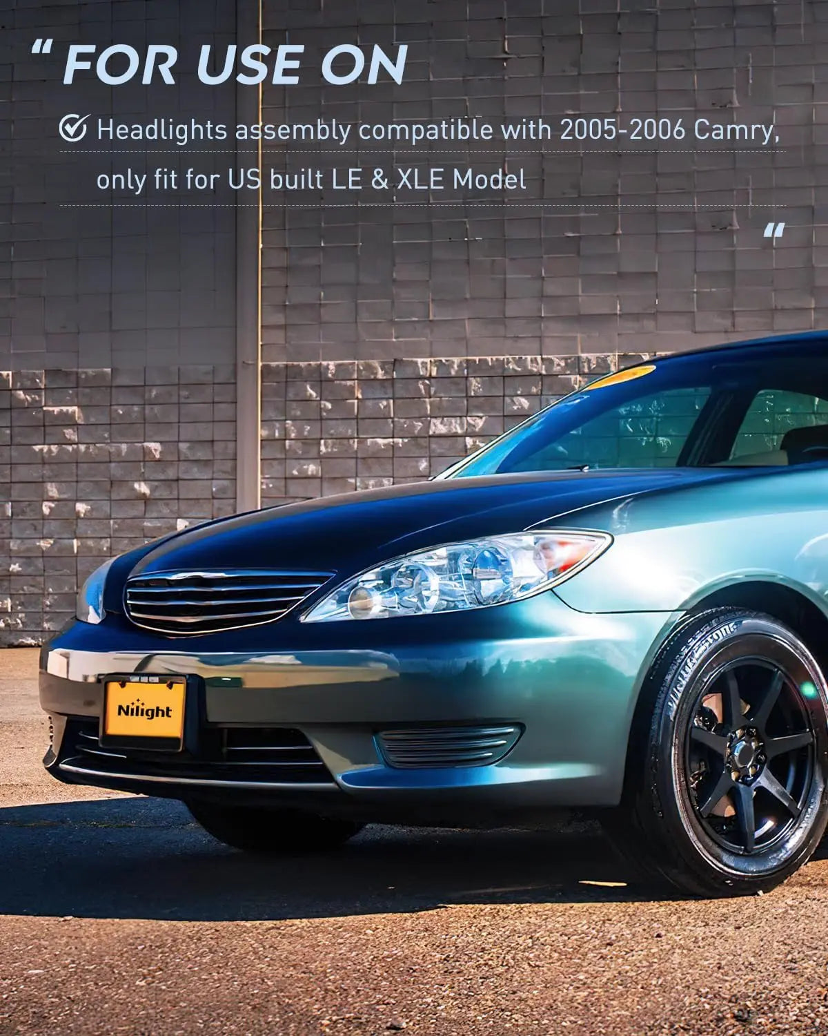 2005 2006 Toyota Camry LE XLE SE Headlight Assembly Chrome Case Amber Reflector Clear Lens Nilight