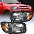 Headlight Assembly 2005 2006 Toyota Tundra 4 Door Double Crew Cab 2005 2006 2007 Sequoia Headlight Assembly Black Case Amber Reflector