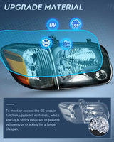 Headlight Assembly 2005 2006 Toyota Tundra 4 Door Double Crew Cab 2005 2006 2007 Sequoia Headlight Assembly Black Case Amber Reflector