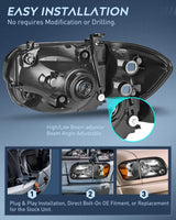 Headlight Assembly 2005 2006 Toyota Tundra 4 Door Double Crew Cab 2005 2006 2007 Sequoia Headlight Assembly Black Case Amber Reflector