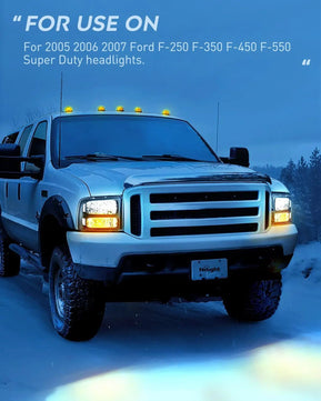 Headlight Assembly 2005-2007 F250 F350 F450 F550 Headlight Assembly Black Case Clear Reflector