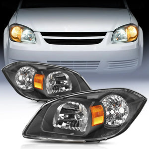 2005 2006 2007 Chevy Cobalt 2005 2006 2007 2008 2009 Pontiac Headlight Assembly Black Housing Amber Reflector