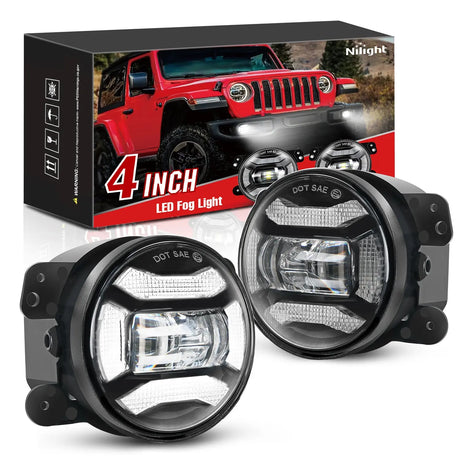 2007 2008 2009 2010 2011 2012 2013 2014 2015 2016 2017 2018 Jeep Wrangler JK TJ LJ DRL Fog Light Assembly Nilight