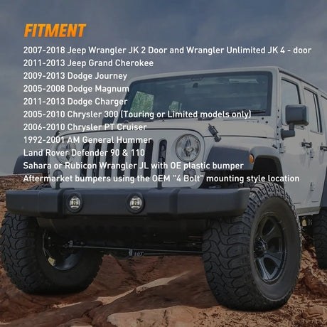 2007 2008 2009 2010 2011 2012 2013 2014 2015 2016 2017 2018 Jeep Wrangler JK TJ LJ DRL Fog Light Assembly Nilight