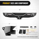 Jeep Bumper 2007-2018 Jeep Wrangler JK Front Rear Bumper Combo Rock Crawler with Hitch Receiver Upgraded LED Lights Off Road Textured Black