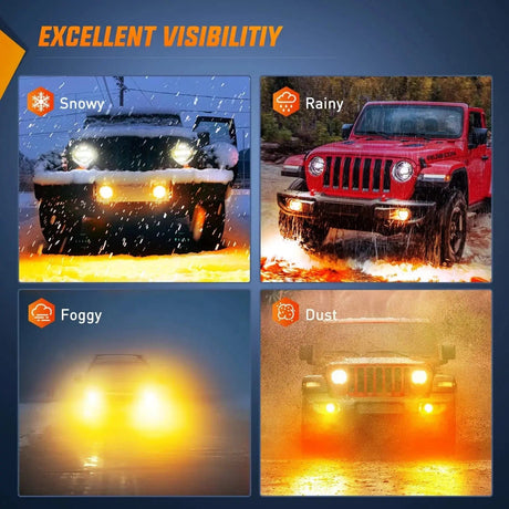 Fog Light Assembly 2007 2008 2009 2010 2011 2012 2013 2014 2015 2016 2017 2018 Jeep Wrangler JK Unlimited JKU Amber Fog Light Assembly