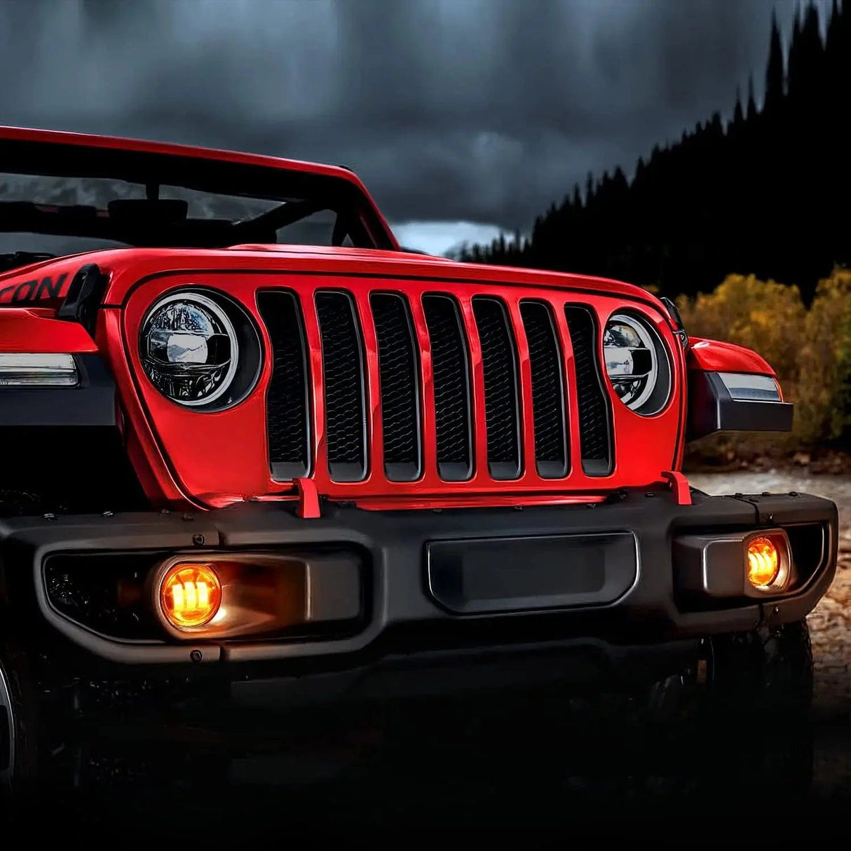 Fog Light Assembly 2007 2008 2009 2010 2011 2012 2013 2014 2015 2016 2017 2018 Jeep Wrangler JK Unlimited JKU Amber Fog Light Assembly