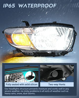 2008-2010 Toyota Highlander Headlight Assembly Chrome Housing Amber Reflector Nilight