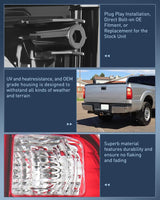 Taillight Assembly 2008 2009 2010 2011 2012 2013 2014 2015 2016 Ford F250 F350 F450 Super Duty Taillight Assembly Rear Lamp Replacement OE Style Driver Passenger Side