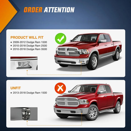 2009-2012 Dodge Ram 1500 2010-2018 Dodge Ram 2500 3500 Fog Light Assembly Clear Lens Nilight