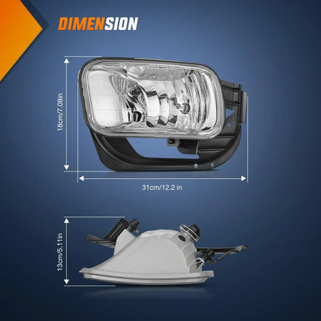 2009-2012 Dodge Ram 1500 2010-2018 Dodge Ram 2500 3500 Fog Light Assembly Clear Lens Nilight