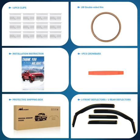 2009-2014 Ford F150 SuperCrew SVT Raptor SuperCrew Rain Guards Acrylic 4Pcs Nilight