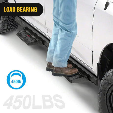 2009-2018 Dodge Ram 1500 Crew Cab 2019-2023 1500 Classic 2010-2022 2500 3500 Running Boards 4 Inch Drop Side Steps Bolt-on Black Powder Coated Nerf Bars Running Boards Nilight
