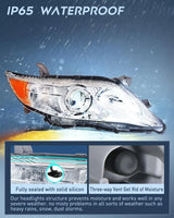 2010 2011 Toyota Camry Headlight Assembly Chrome Housing Amber Reflector Upgraded Clear Lens Nilight