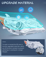 2012-2014 Toyota Camry L/LE/XLE/Hybrid LE XLE Headlight Assembly Chrome Housing Amber Reflector Clear Lens Nilight