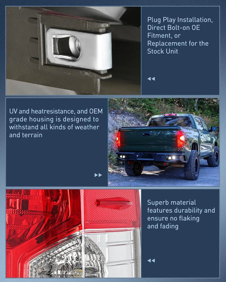 2014-2021 Toyota Tundra Taillight Assembly Rear Lamp Replacement OE Style Passenger Side Nilight