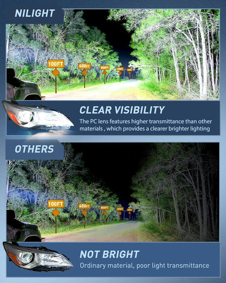 2015-2017 LE SE XLE Toyota Camry Headlight Assembly Chrome Housing Amber Reflector Clear Lens Nilight