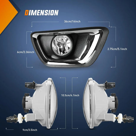 2015-2020 Chevy Colorado Fog Light Assembly 5202 Bulbs Clear Lens Nilight