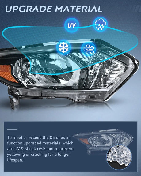 2016-2018 Honda HRV Headlight Assembly Black Housing Amber Reflector Clear Lens Nilight