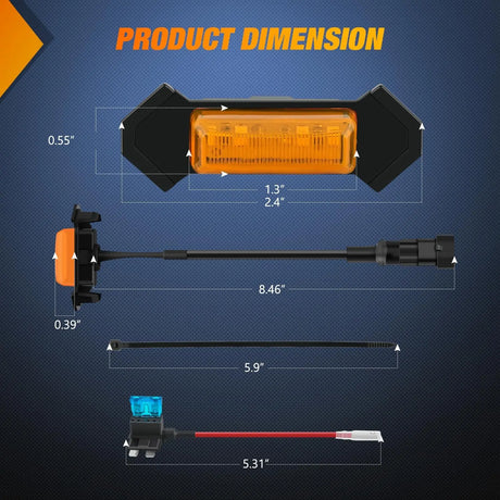 2016-2023 Toyota Tacoma TRD PRO 4LED Amber Front Grille Marker Lights Nilight