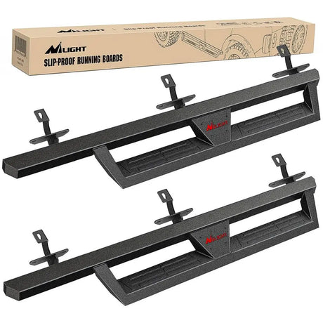 2018 2019 2020 2021 2022 2023 2024 Jeep Wrangler JL Unlimited 4 Door Running Boards Dual-Stage Textured Black Powder Coated Slip-Proof Side Step Nerf Bars Nilight