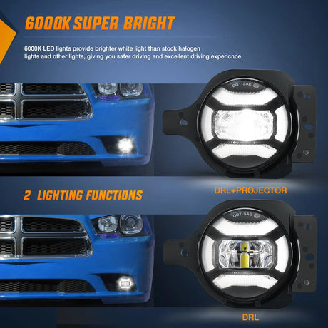 2018 2019 2020 2021 Jeep Wrangler JL JT JLU Gladiator Fog Light Assembly DRL Clear Lens Nilight