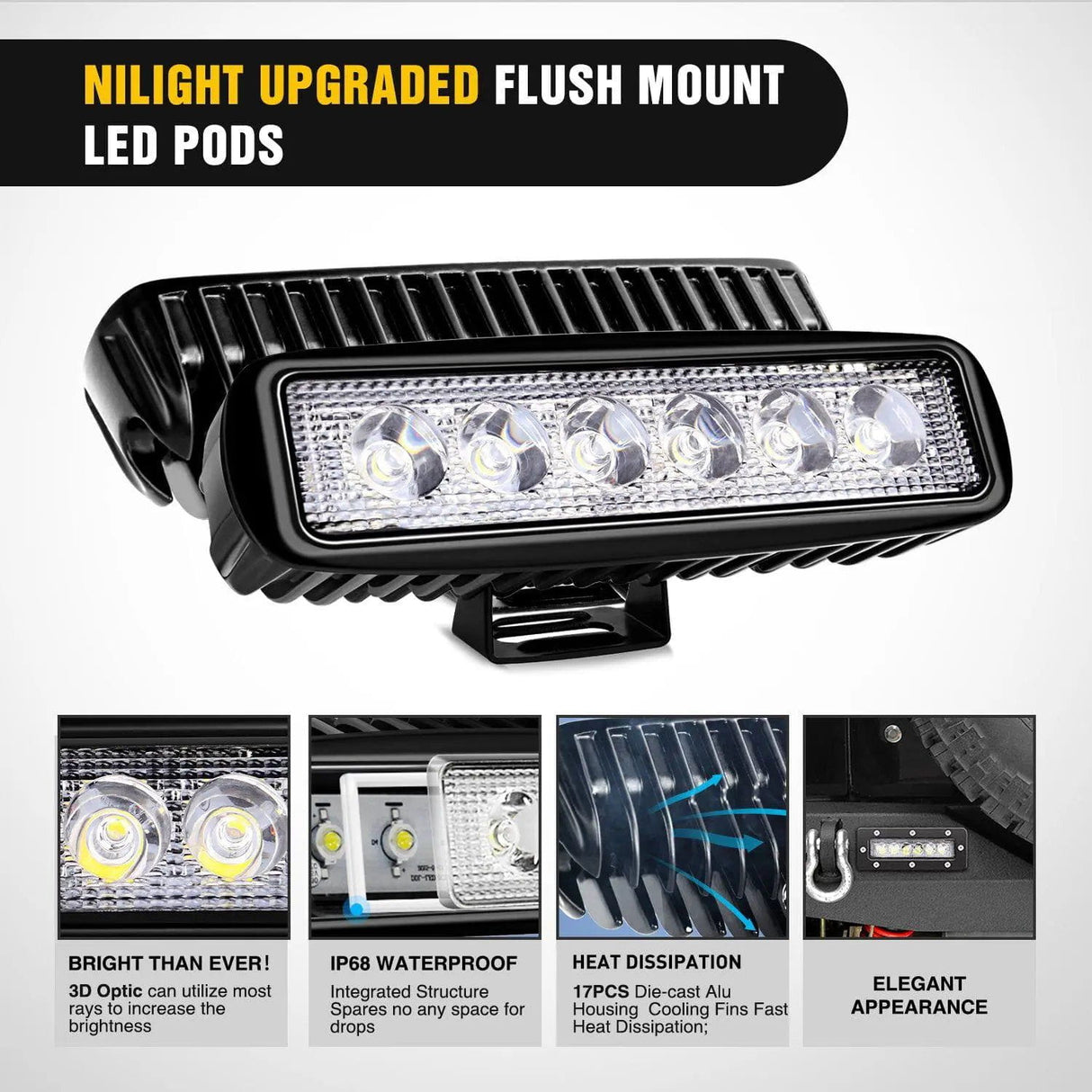 Rear Bumper 2018-2023 Jeep Wrangler JL Rear Bumper Rock Crawler Bumper with 2Pcs Hitch Receiver 2Pcs Upgraded 18W LED Lights D-Rings Textured Black