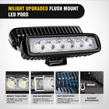 Rear Bumper 2018-2023 Jeep Wrangler JL Rear Bumper Rock Crawler Bumper with 2Pcs Hitch Receiver 2Pcs Upgraded 18W LED Lights D-Rings Textured Black
