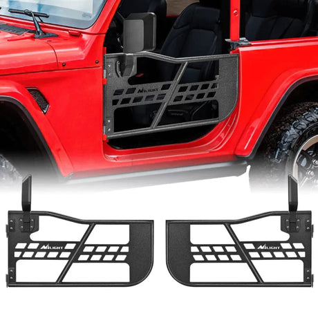 2018-2023 Jeep Wrangler JL | 2020-2023 Gladiator JT 2Door Front Tubular Doors with Side View Mirrors Nilight