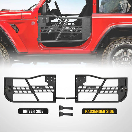2018-2023 Jeep Wrangler JL | 2020-2023 Gladiator JT 2Door Front Tubular Doors with Side View Mirrors Nilight
