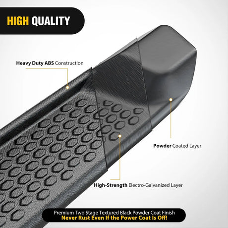 2018-2024 Jeep Wrangler JL 4 Door Side Step Nerf Bars 6 Inch ABS Plastic Matte Black Running Boards Nilight