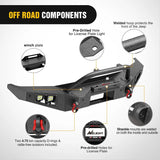 2021-2024 Ford Bronco Front Bumper with 4Pcs 18w Flush Mount LED Work Lights Winch plate License plate bracket Sensor hole Nilight