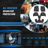 2021-2024 Jeep Wrangler JL Unlimited 4 Door 6 Passenger Without Center Console TPE Floor Mats Nilight