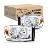 Headlight Assembly 2007 2008 Dodge Ram 1500 2007 2008 2009 Ram 2500 3500 Headlight Assembly Chrome Case Amber Reflector