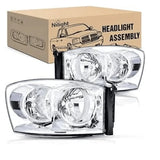 Headlight Assembly 2007 2008 Dodge Ram 1500 2007 2008 2009 Ram 2500 3500 Headlight Assembly Chrome Case Clear Reflector