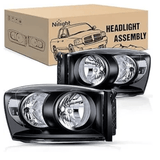 Headlight Assembly 2007 2008 Dodge Ram 1500 2007 2008 2009 Ram 2500 3500 Headlight Assembly Black Case Clear Reflector