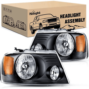 2004 2005 2006 2007 2008 Ford F150 2006 2007 2008 Lincoln Mark LT Headlight Assembly Black Case Amber Reflector