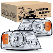 2004 2005 2006 2007 2008 Ford F150 2006 2007 2008 Lincoln Mark LT Headlight Assembly Chrome Case Amber Reflector