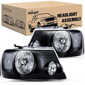 2004 2005 2006 2007 2008 Ford F150 2006 2007 2008 Lincoln Mark LT Headlight Assembly Black Case Clear Reflector