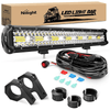 Light Bar Wiring Kit Nilight 20Inch 420W LED Light Bar Triple Row Flood Spot Combo 42000LM Driving Boat Led Off Road Lights with Horizontal Bar Clamp Mounting Kit 16AWG Wiring Harness Kit, 2 Years Warranty