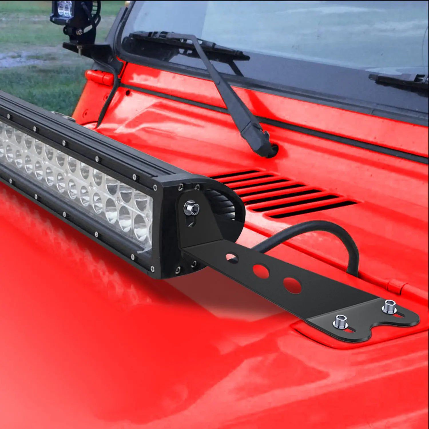 Mounting Accessory 20” Light Bar Hood Mounts For Jeep Wrangler JK 2007-2017