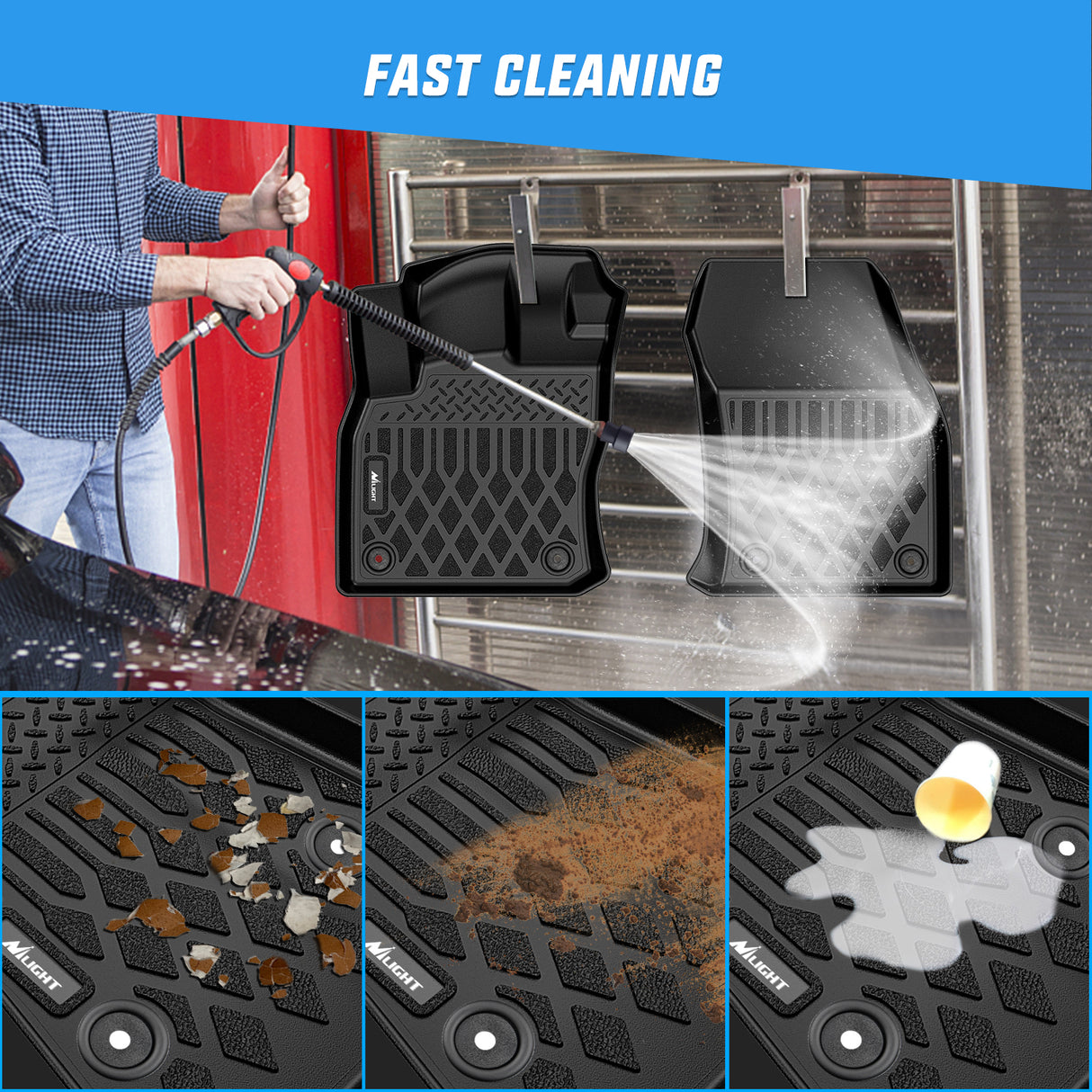 Floor Mat TPE Floor Mats for Volkswagen Tiguan 7 Seats 2018 2019 2020 2021 2022 2023 2024 All Weather Custom Fit Heavy Duty Floor Liners