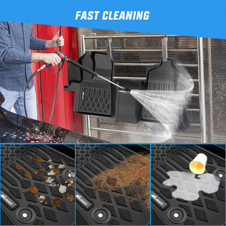 Floor Mat TPE Floor Mats for Ford Transit 150 250 350 350HD w/Carpet Flooring (No for Connect) 2015 2016 2017 2018 2019 2020 2021 All Weather Custom Fit Heavy Duty Floor Liners