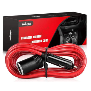 Wiring Harness Kit 14FT Cigarette Lighter Socket Extension Cord Cable 12V/24V (Red)