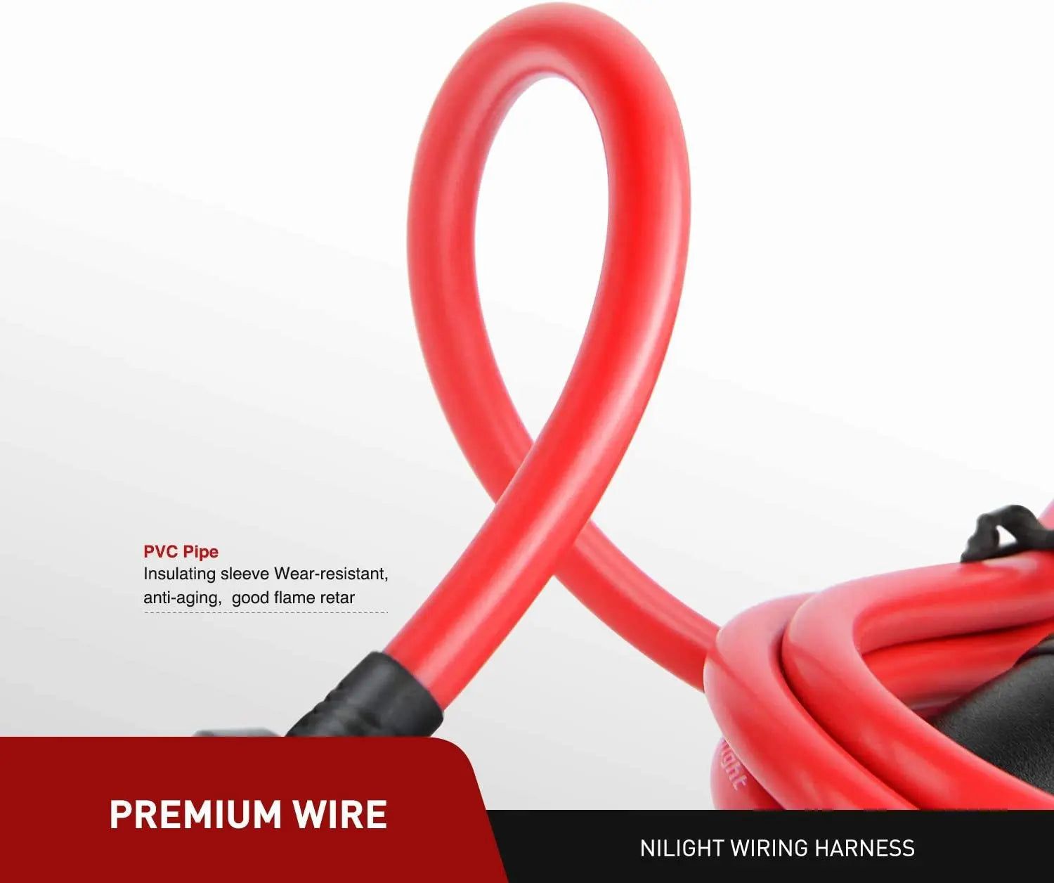 Wiring Harness Kit 14FT Cigarette Lighter Socket Extension Cord Cable 12V/24V (Red)