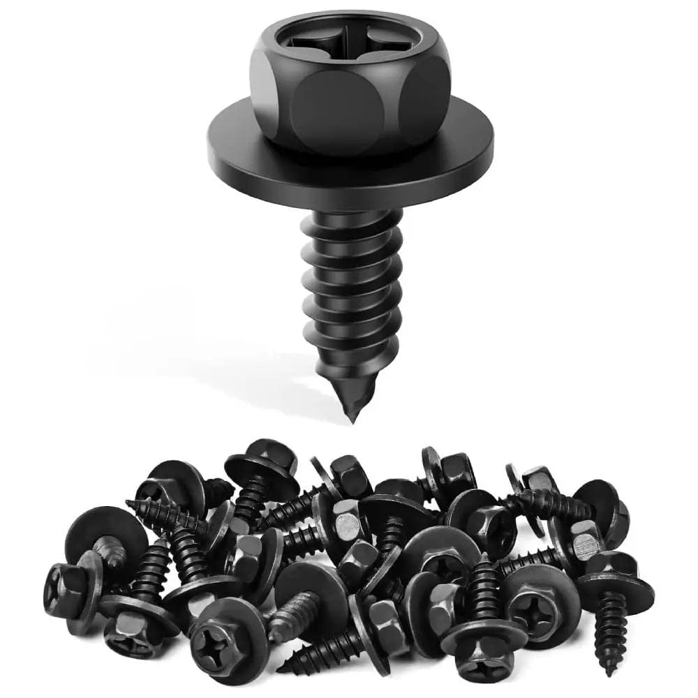 Number Plate Screw Caps 40 Pcs Screw And Nut Clip Kit, Hanibos 20 Auto Body Fender Screws And 20 Bumper Guard Plate Fixing Bolts, Car Bumper Screws U Type Fastener Clip For