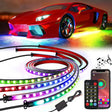 256Leds RGBIC Underglow Neon APP Remote Control Led Strip Light 4PCS Nilight