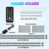 256Leds RGBIC Underglow Neon APP Remote Control Led Strip Light 4PCS Nilight